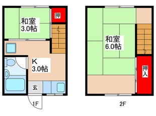 天王寺区舟橋町の家の物件間取画像